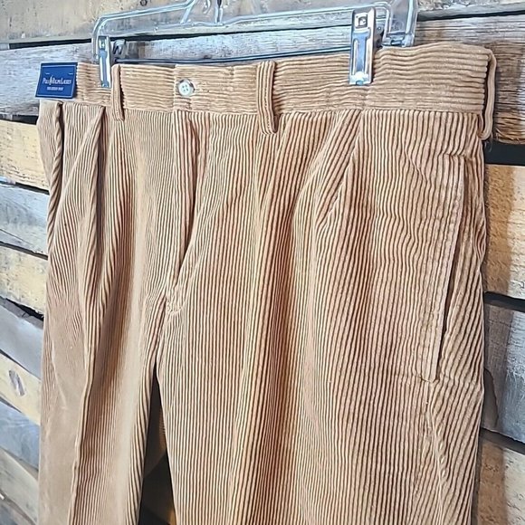 Polo Ralph Lauren Pleated The Ethan Pants Corduroy Men's 40W/30L Brown - Picture 2 of 11